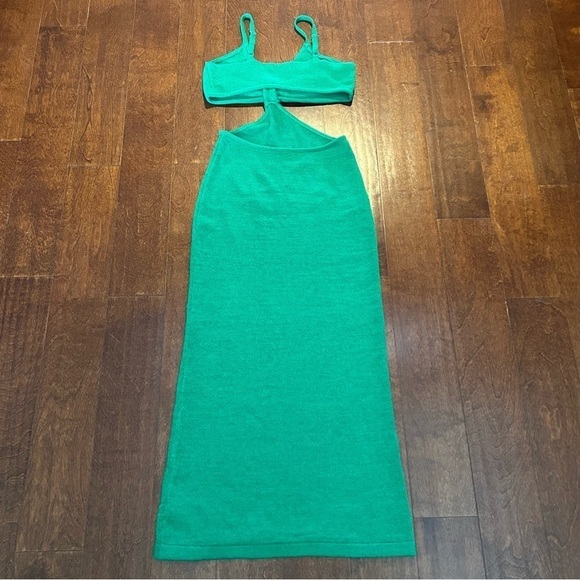 LUSH Babe Attire Green Sleeveless Cutout Knit Midi Dress in Kelly Green, SizeM - Picture 12 of 16